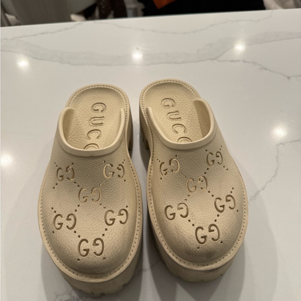 Gucci Beige Slide Sandals